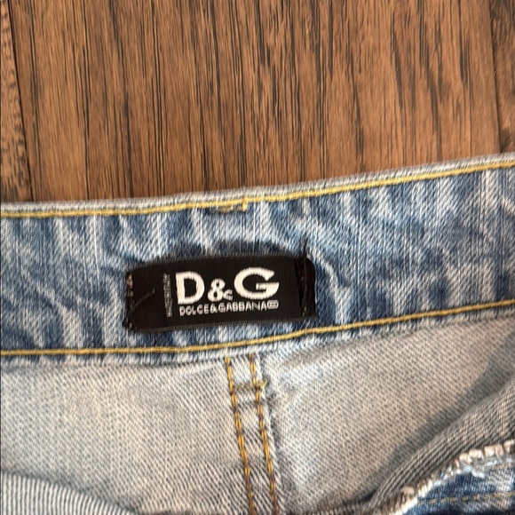 D&G Light Blue Distressed Mini Skirt - Picture 2 of 12